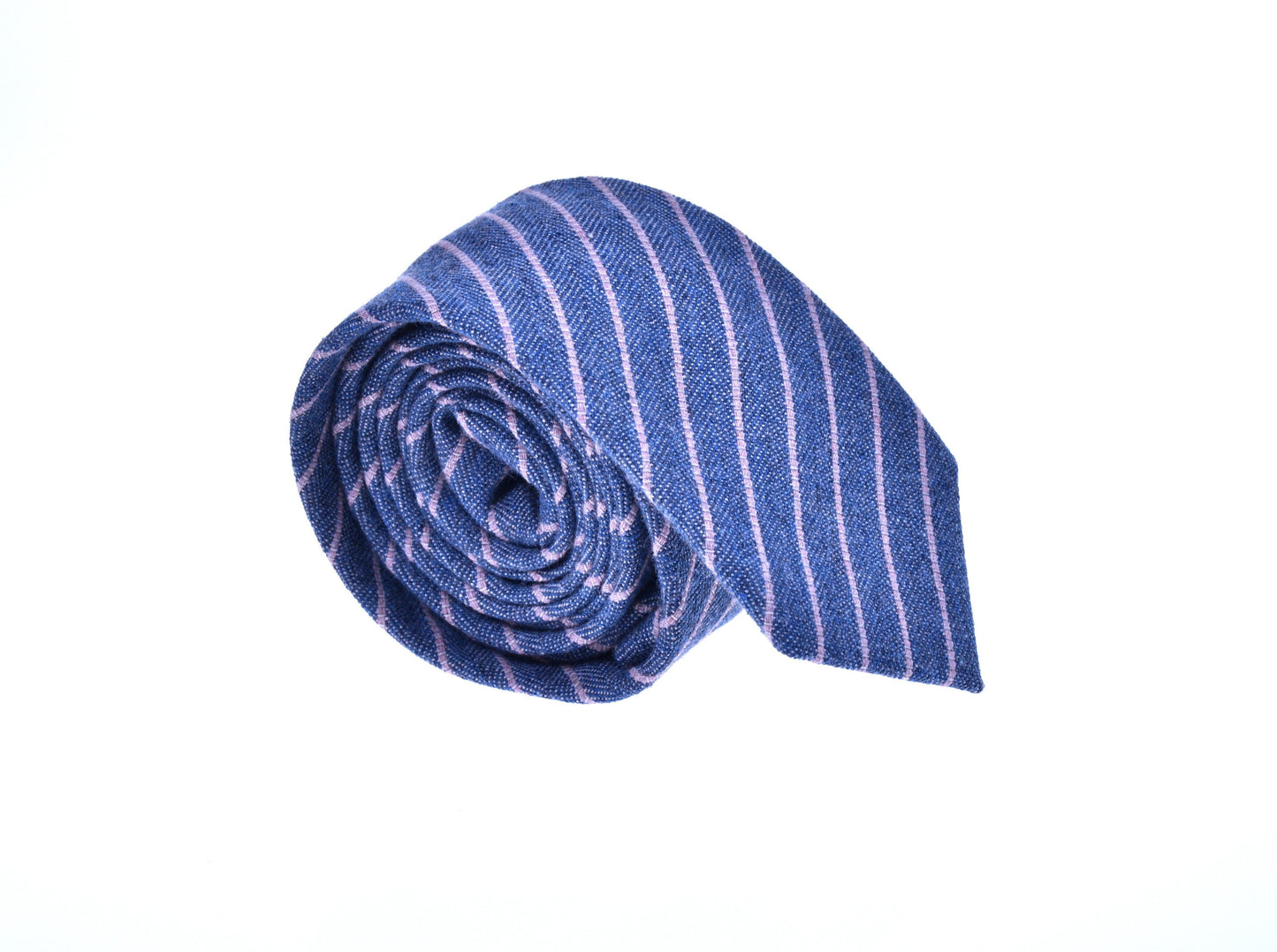 Blått slips med rosa striper